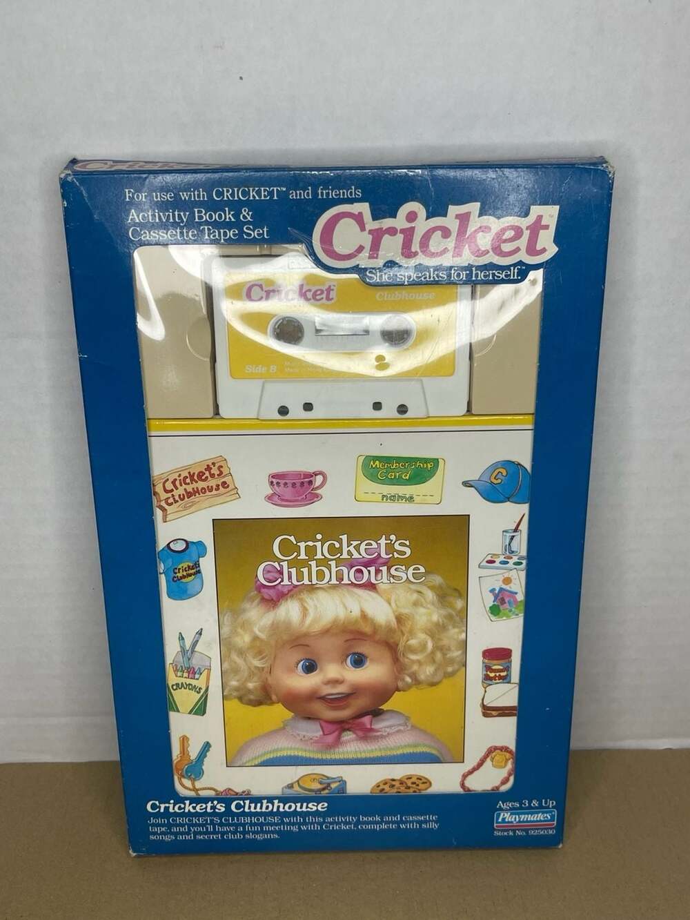 1986 Playmates Cricket's Clubhouse Activity Book & Cassette Tape Set